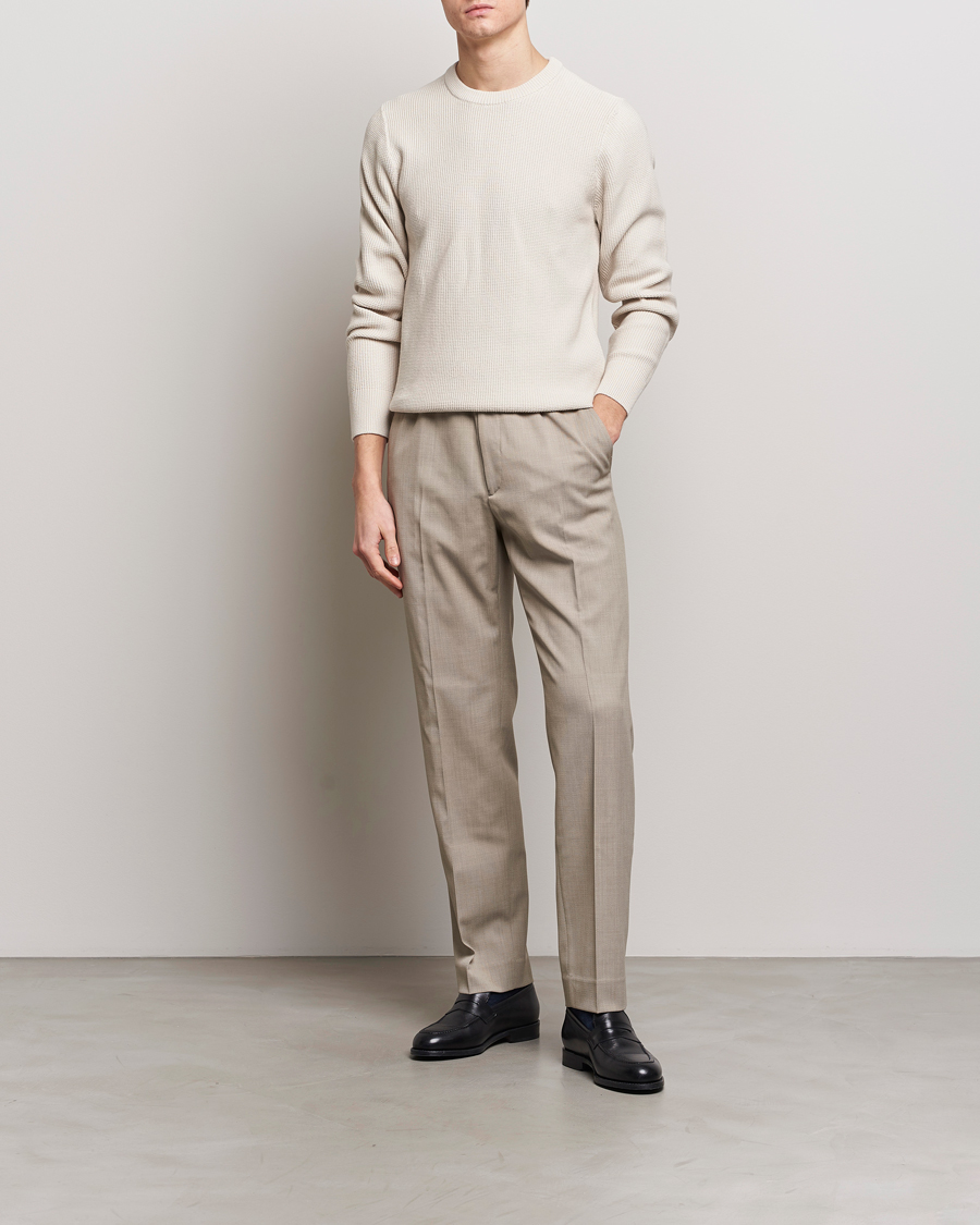 Herre | Trøjer | J.Lindeberg | Arthur Structure Organic Cotton Crew Neck Moonbeam
