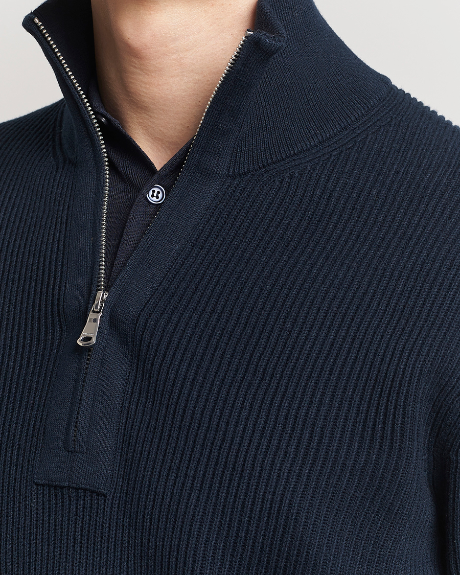 Herre | Trøjer | J.Lindeberg | Alex Half Zip Organic Cotton Sweater Navy