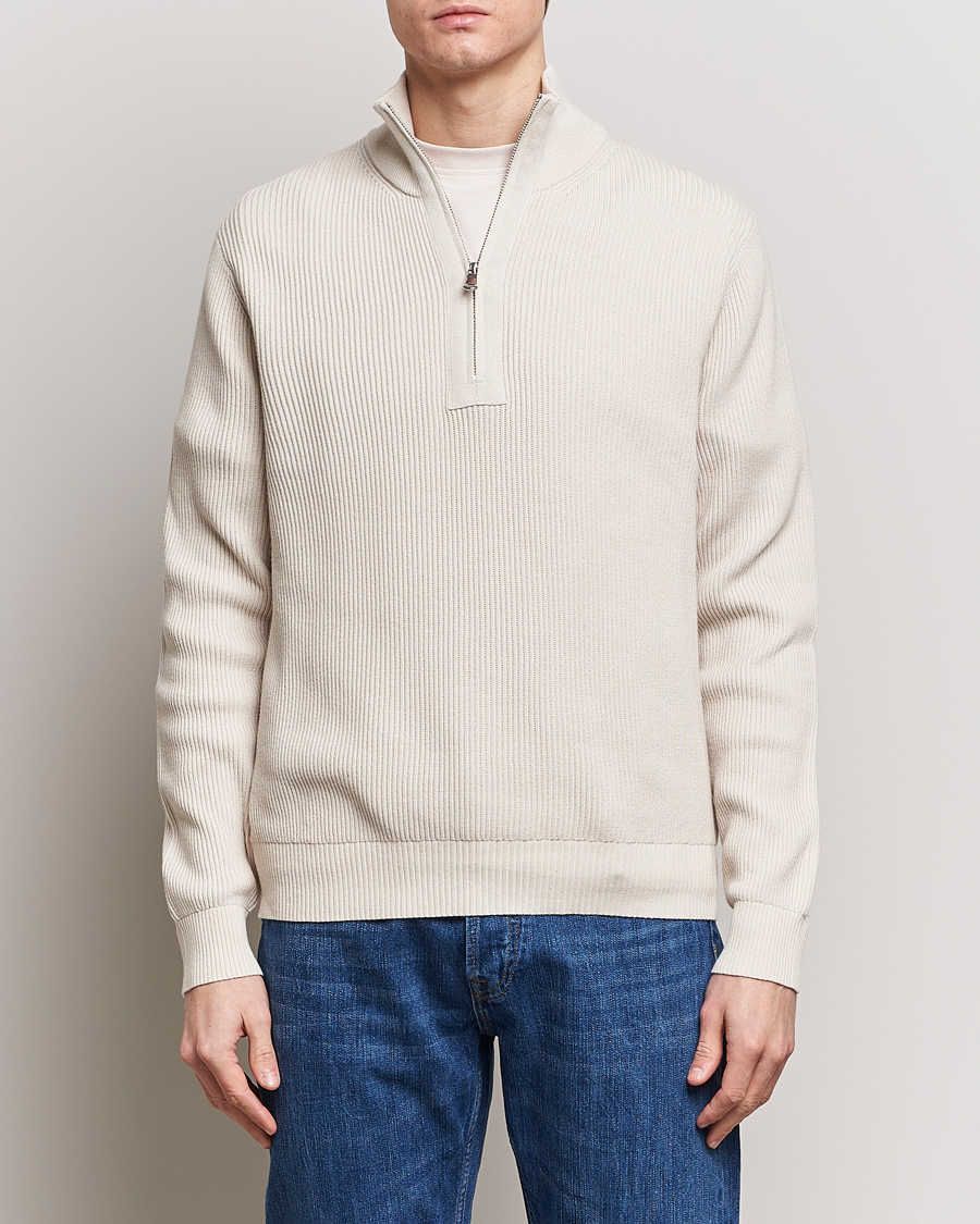 Herre | Afdelinger | J.Lindeberg | Alex Half Zip Organic Cotton Sweater Moonbeam