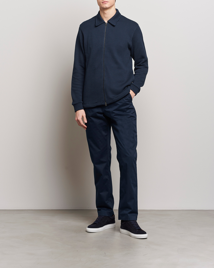 Herre | Trøjer | J.Lindeberg | Lansa Jersey Zip Jacket Navy