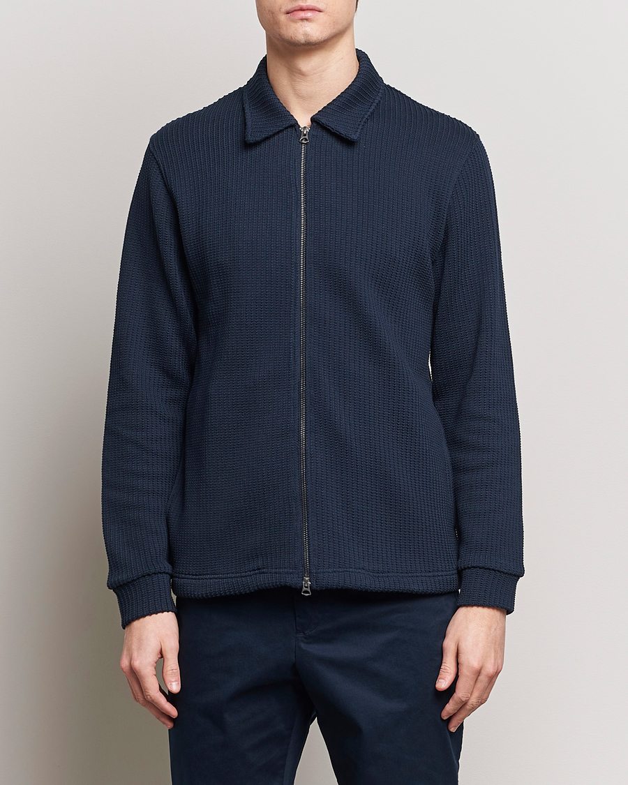 Herre |  | J.Lindeberg | Lansa Jersey Zip Jacket Navy