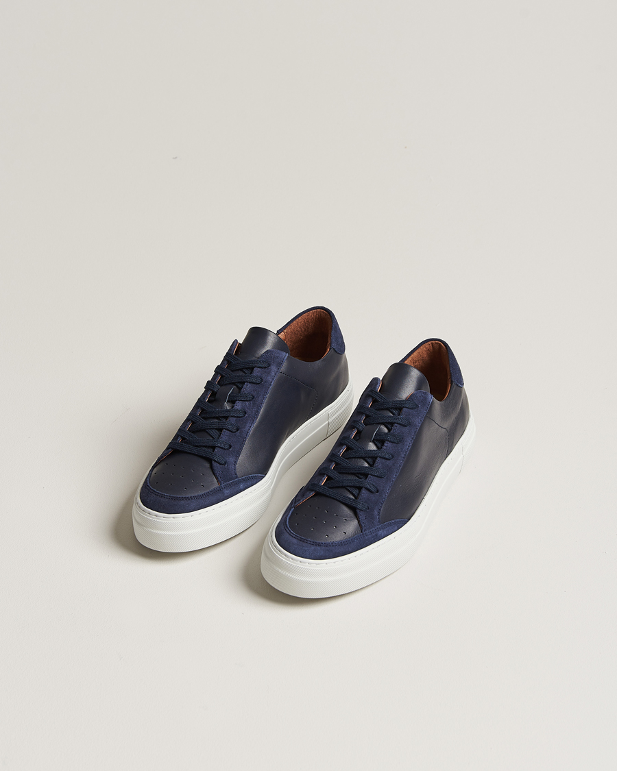 Herre | Afdelinger | J.Lindeberg | Art Signature Leather Sneaker Navy