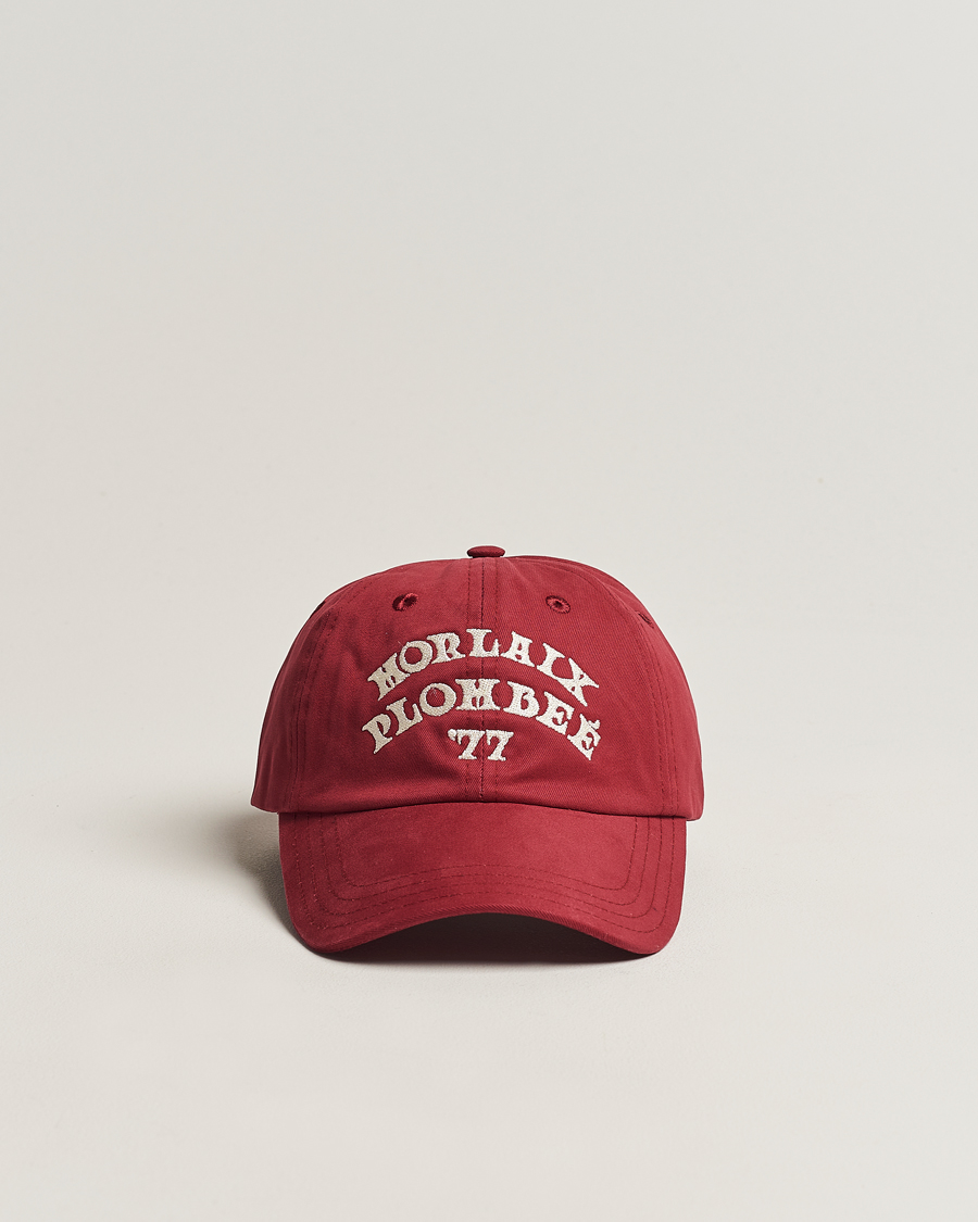 Herre | Drake's Morlaix Plombee 77 Baseball Cap Red | Drake's | Morlaix Plombee 77 Baseball Cap Red
