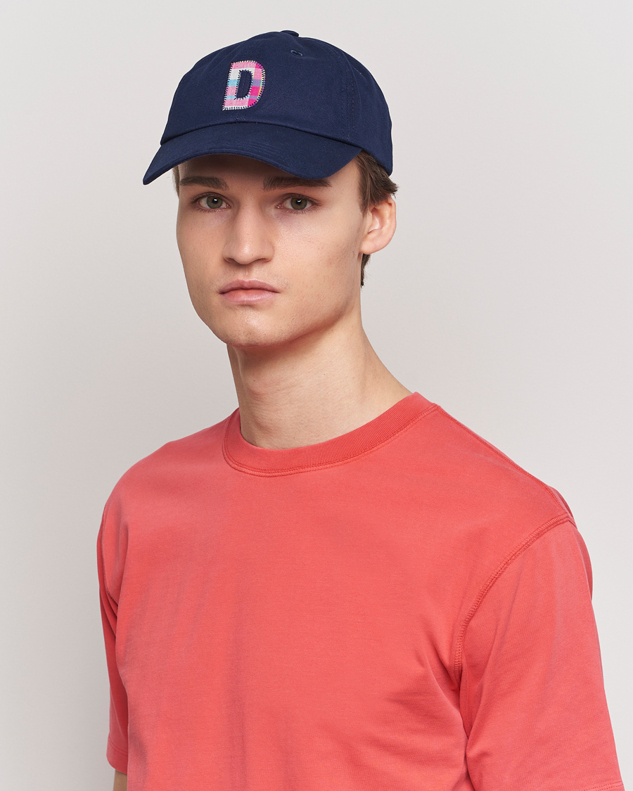 Herre | Kasketter | Drake\'s | Madras D Aplique Baseball Cap Navy