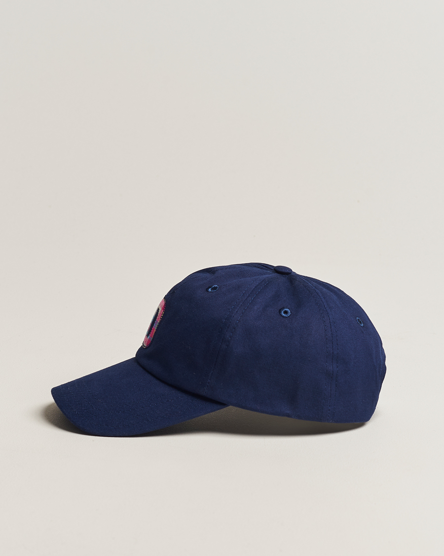 Herre |  | Drake's | Madras D Aplique Baseball Cap Navy