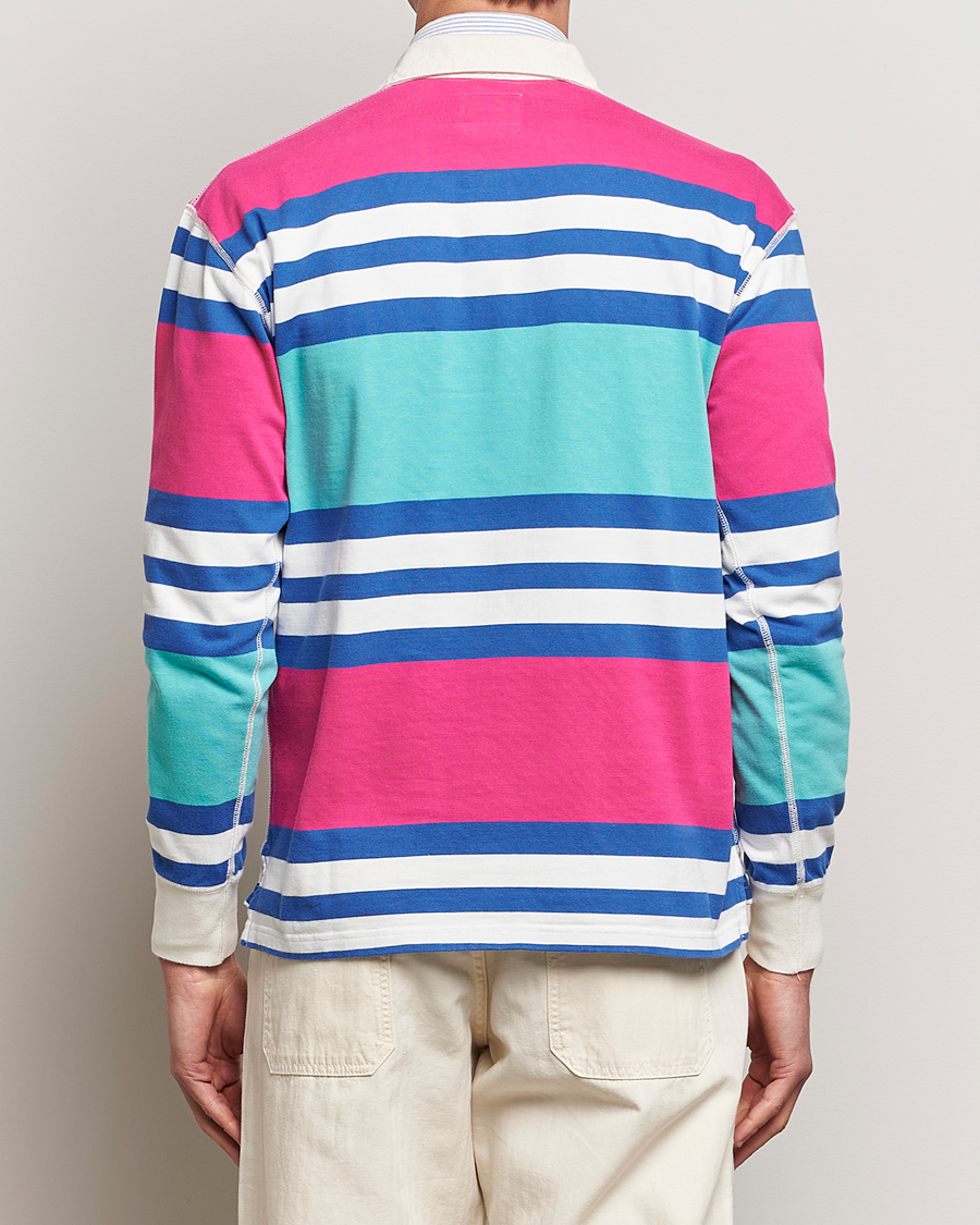 Herre | Trøjer | Drake's | Long Sleeve Stripe Rugby Shirt Multi