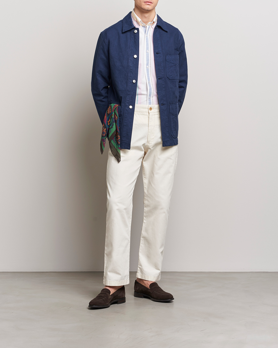 Herre | Jakker | Drake's | Duck Cotton Canvas Shore Jacket Navy