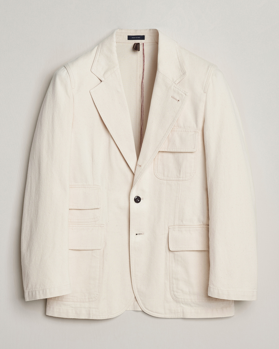Herre | Blazere & jakker | Drake's | MKIV Denim Games Blazer Ecru