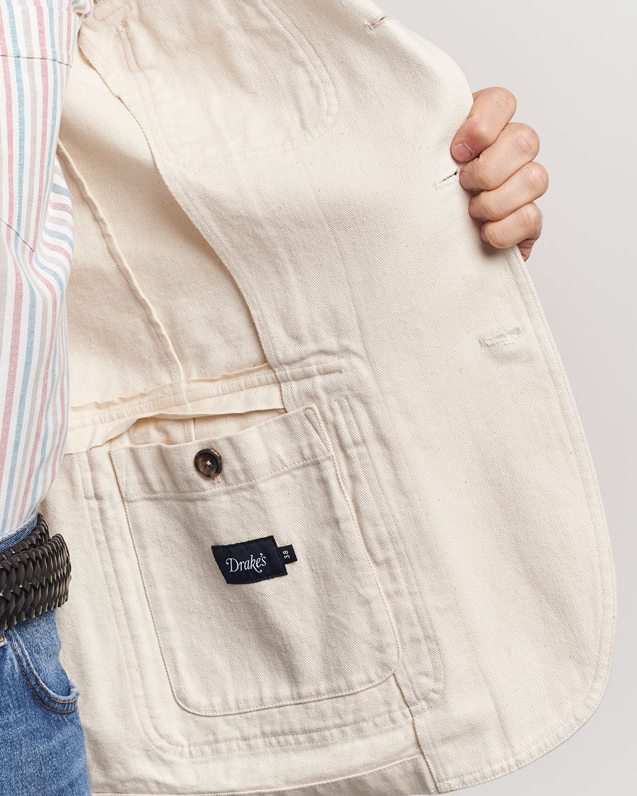 Herre | Blazere & jakker | Drake's | MKIV Denim Games Blazer Ecru