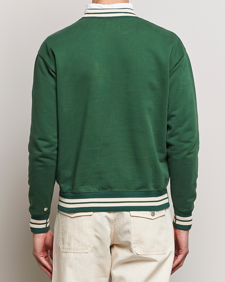 Herre | Trøjer | Drake's | Striped Rib Sweatshirt Green