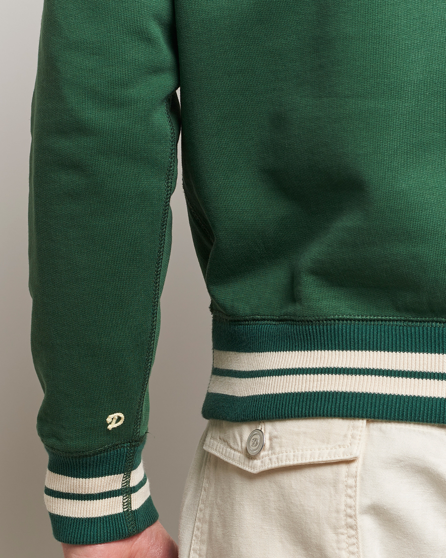 Herre | Trøjer | Drake's | Striped Rib Sweatshirt Green