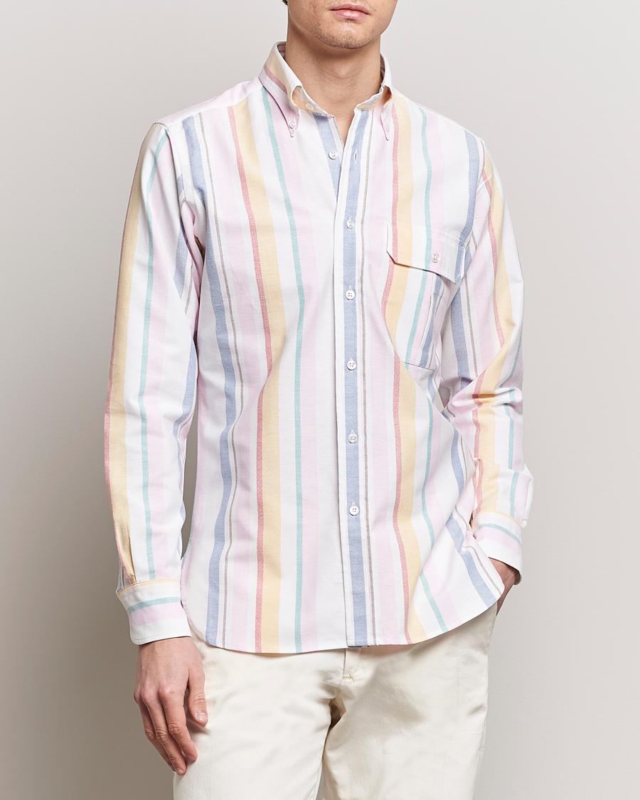 Herre | Afdelinger | Drake's | Multi Stripe Oxford Shirt Multi