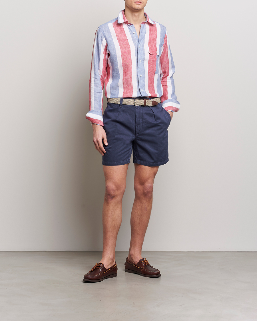 Herre | Shorts | Drake's | Cotton Twill Chino Shorts Washed Navy