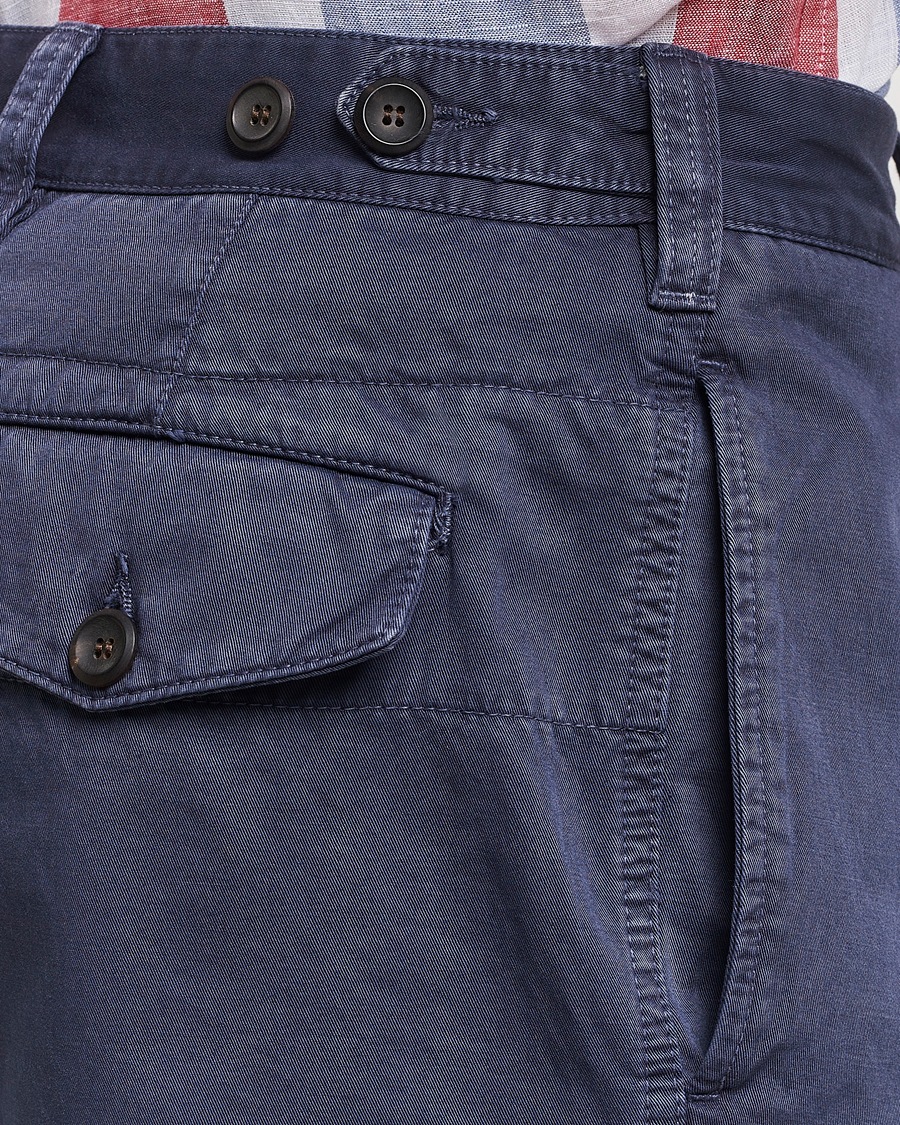 Herre | Shorts | Drake's | Cotton Twill Chino Shorts Washed Navy