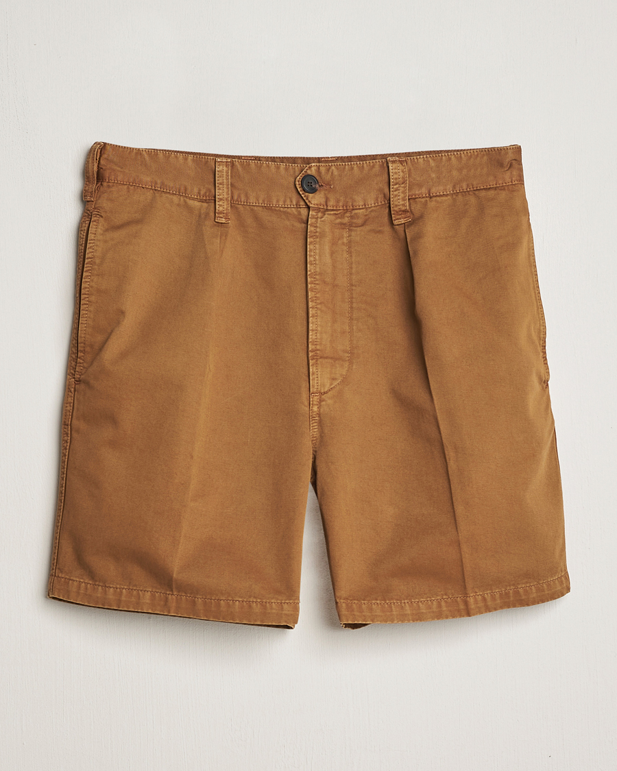 Herre |  | Drake\'s | Cotton Twill Chino Shorts Washed Tobacco