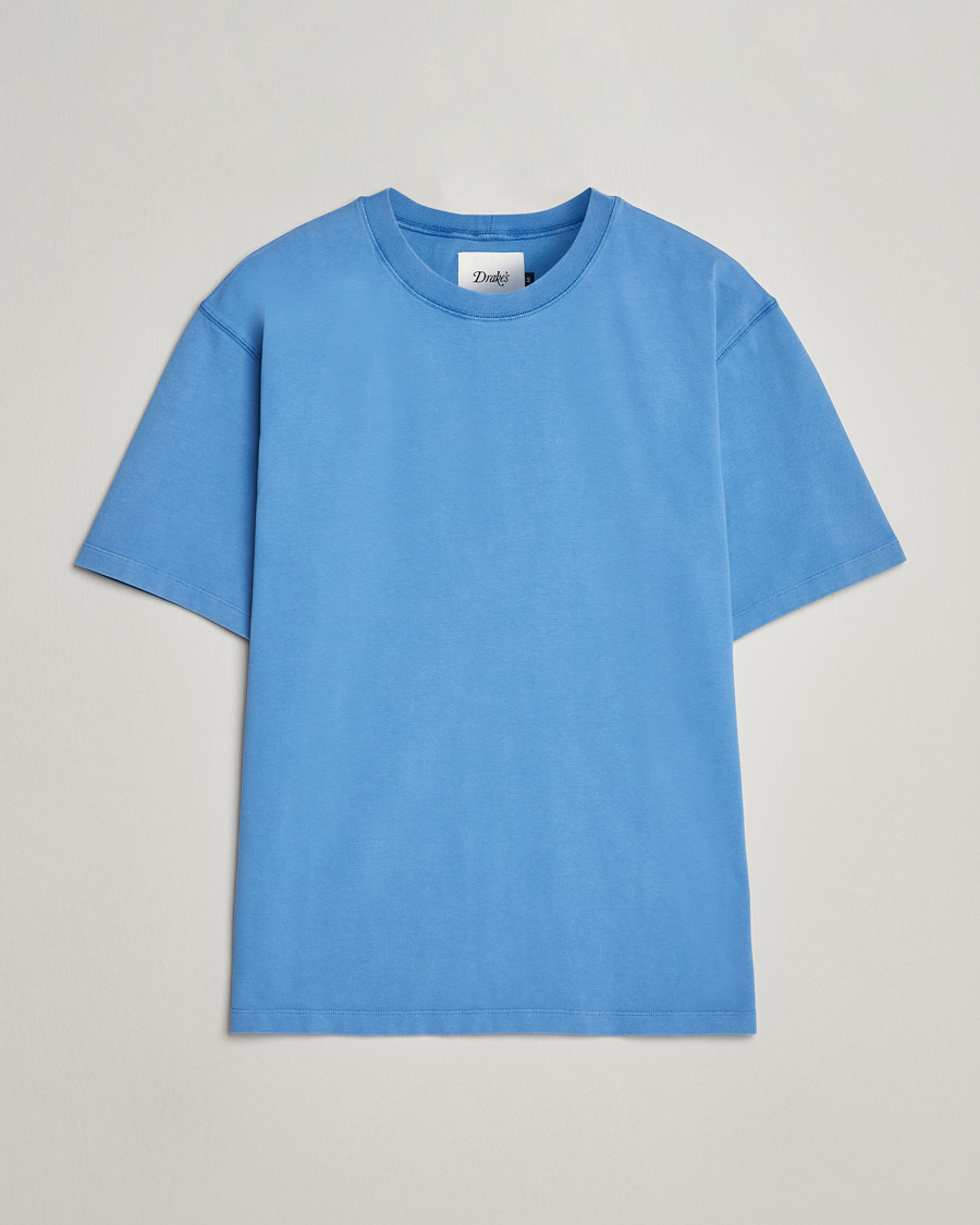 Herre |  | Drake\'s | Washed Hiking T-Shirt French Blue