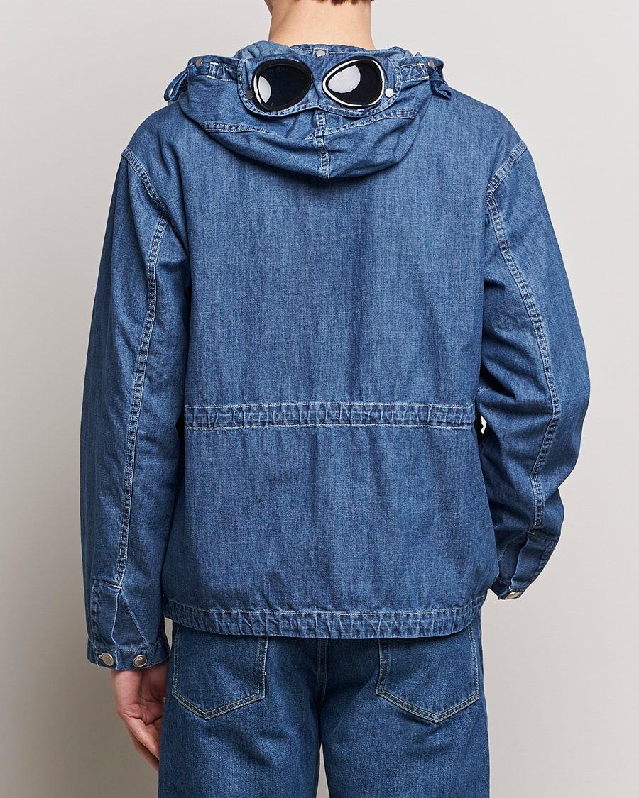 Herre | Jakker | C.P. Company | Hooded Denim Goggles Jacket Indigo