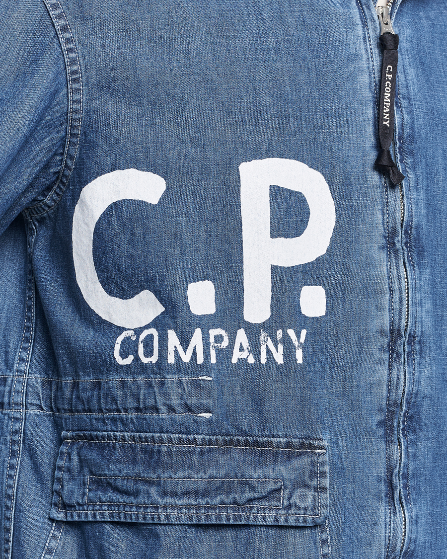 Herre | Jakker | C.P. Company | Hooded Denim Goggles Jacket Indigo