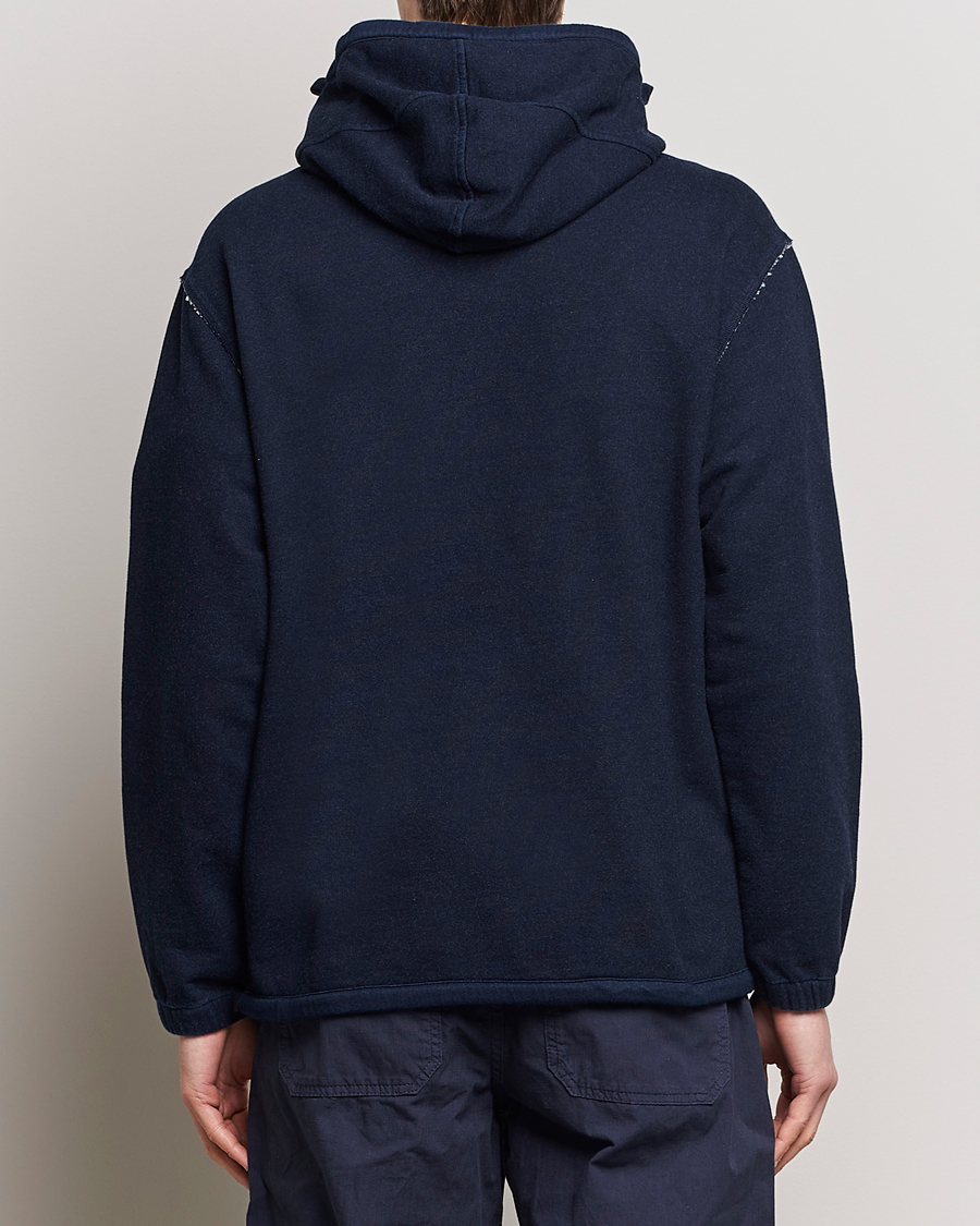 Herre | Trøjer | C.P. Company | Washed Indigo Fleece Hooded Sweatshirt Navy