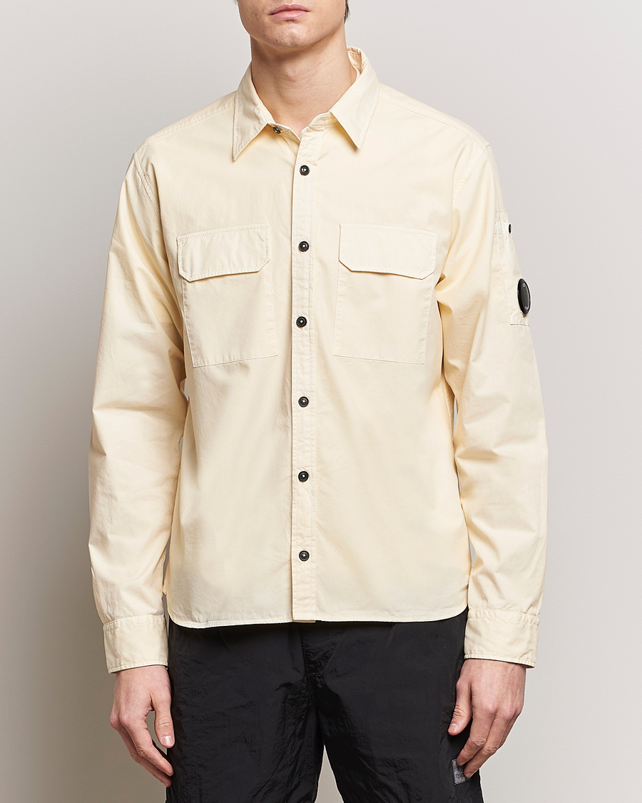 Herre |  | C.P. Company | Long Sleeve Gabardine Pocket Shirt Ecru