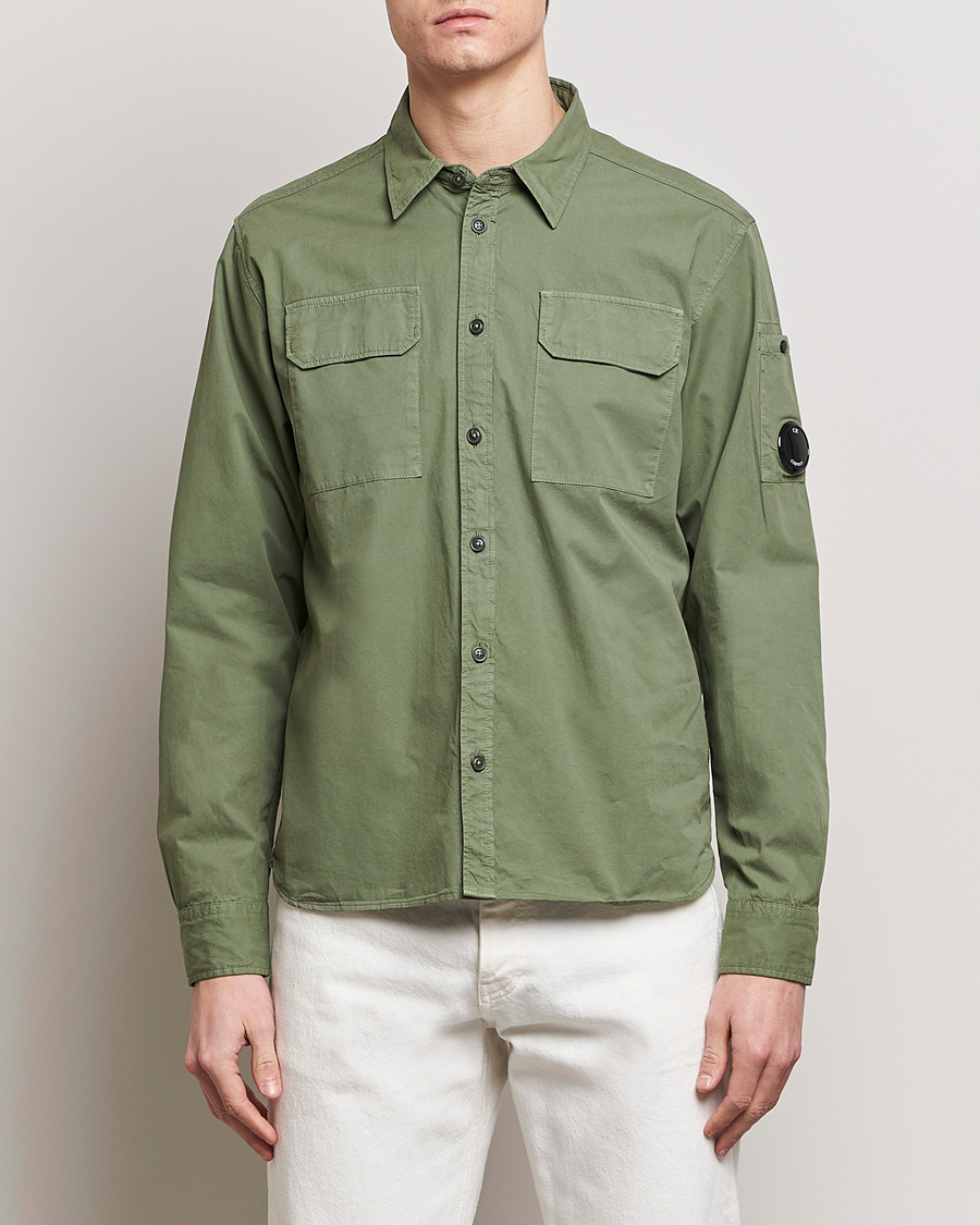 Herre | Loyalitetstilbud | C.P. Company | Long Sleeve Gabardine Pocket Shirt Green