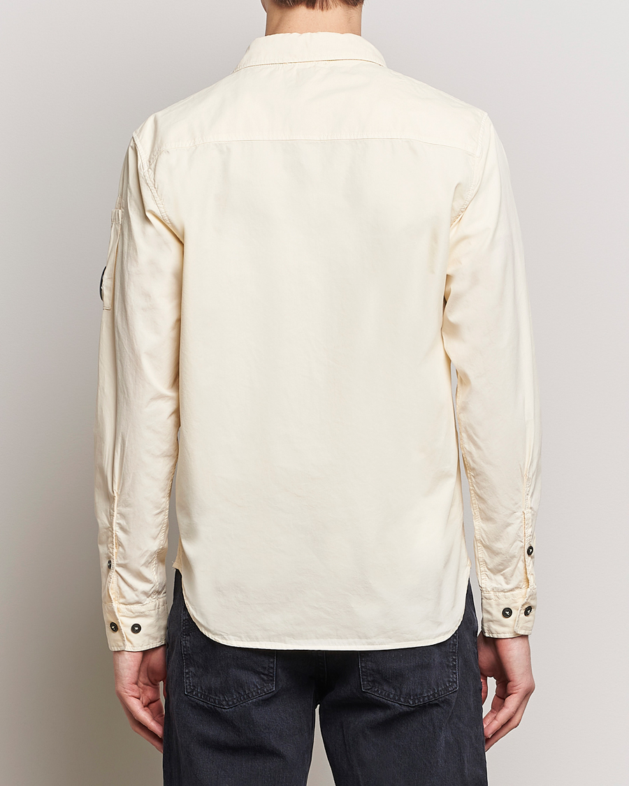 Herre | Skjorter | C.P. Company | Garment Dyed Gabardine Zip Shirt Jacket Ecru