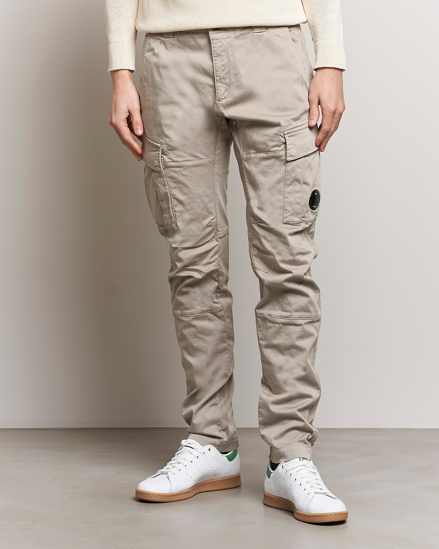 Herre | Cargobukser | C.P. Company | Satin Stretch Cargo Pants Beige