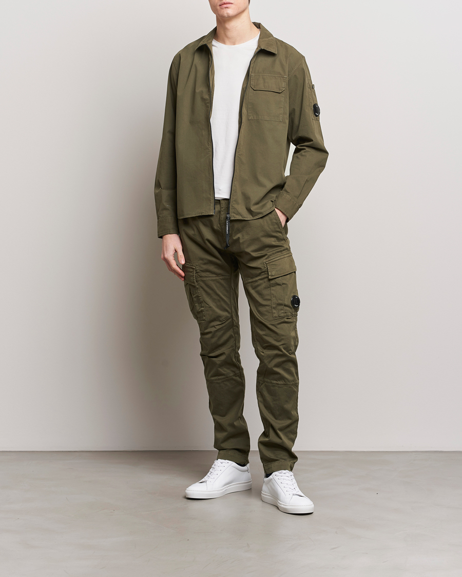 Herre | Bukser | C.P. Company | Satin Stretch Cargo Pants Army