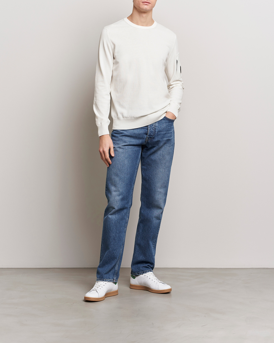 Herre | Trøjer | C.P. Company | Old Dyed Cotton Crepe Crewneck White