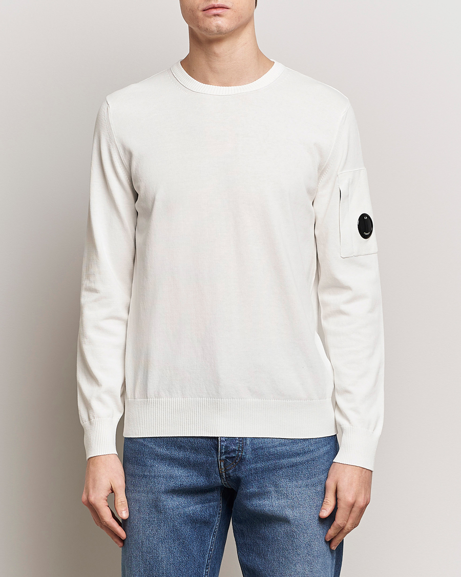 Herre | Trøjer | C.P. Company | Old Dyed Cotton Crepe Crewneck White