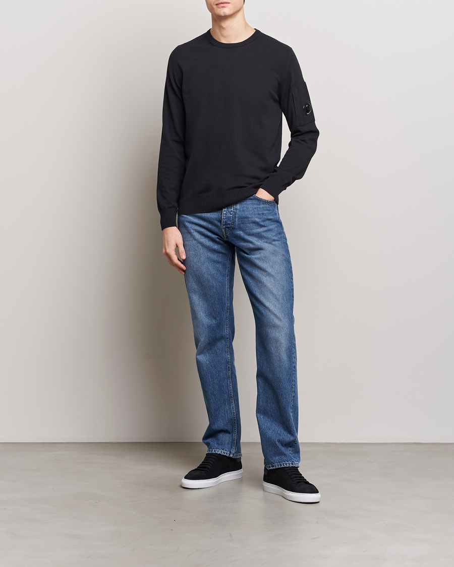 Herre | Trøjer | C.P. Company | Old Dyed Cotton Crepe Crewneck Black