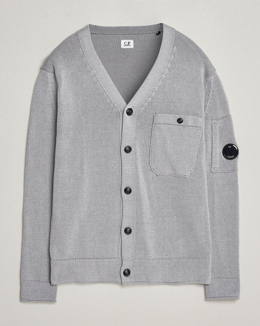 Herre | Trøjer | C.P. Company | Compact Cotton Lens Cardigan Light Grey