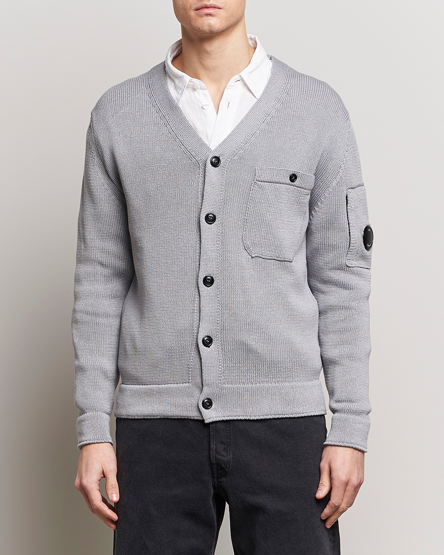 Herre | Tøj | C.P. Company | Compact Cotton Lens Cardigan Light Grey