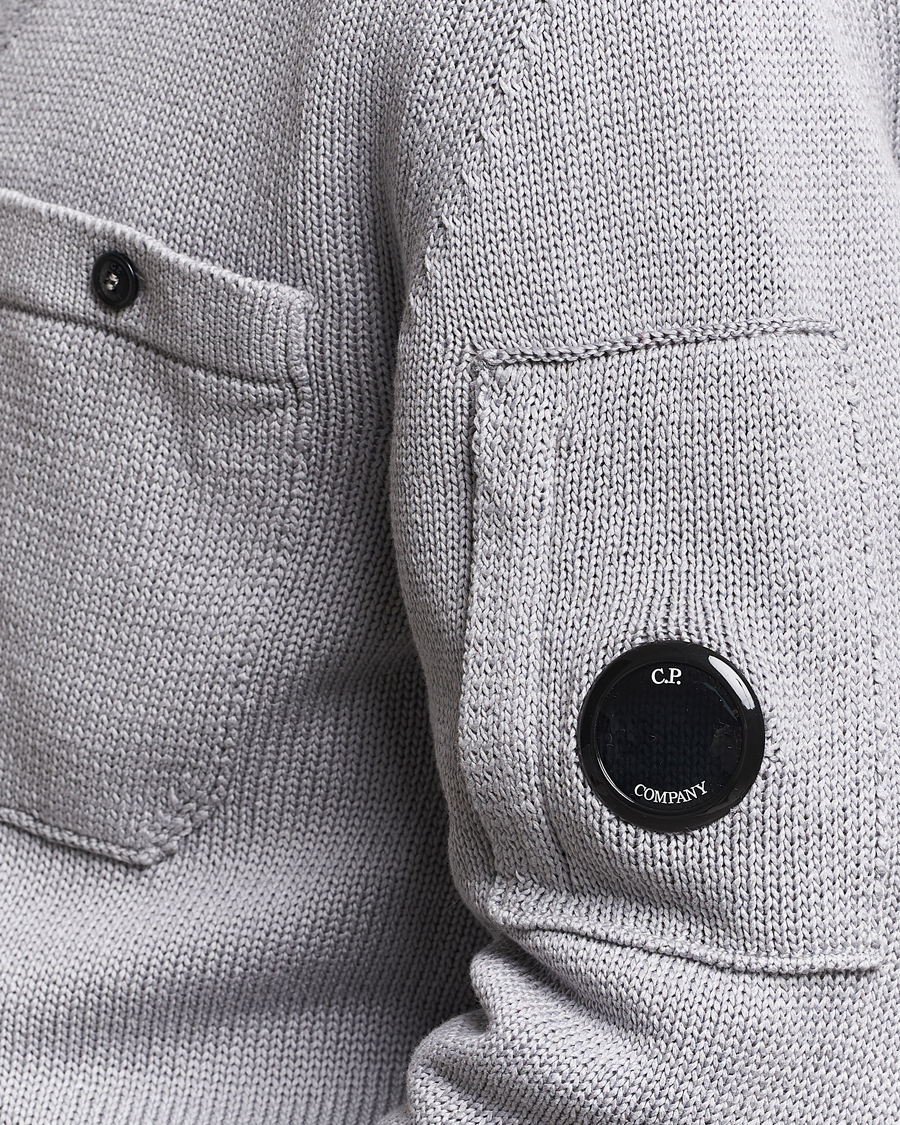 Herre | Trøjer | C.P. Company | Compact Cotton Lens Cardigan Light Grey