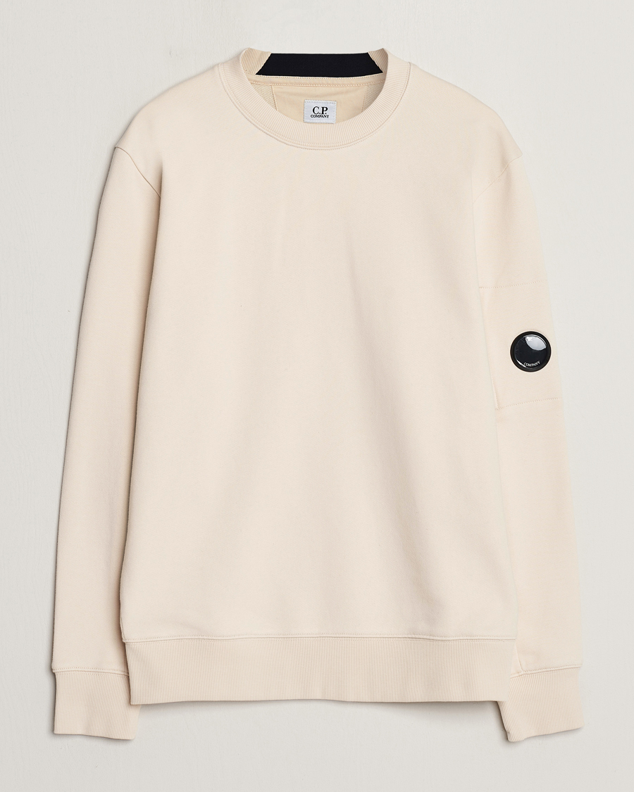 Herre |  | C.P. Company | Diagonal Raised Fleece Lens Sweatshirt Ecru