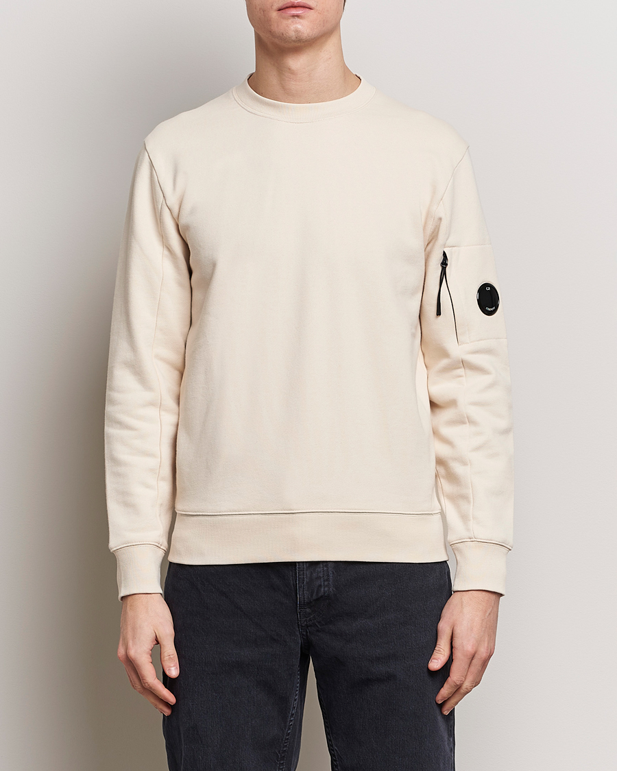 Herre | Afdelinger | C.P. Company | Diagonal Raised Fleece Lens Sweatshirt Ecru