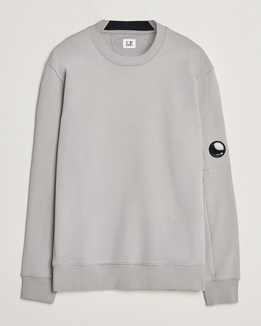 Herre | Trøjer | C.P. Company | Diagonal Raised Fleece Lens Sweatshirt Light Grey