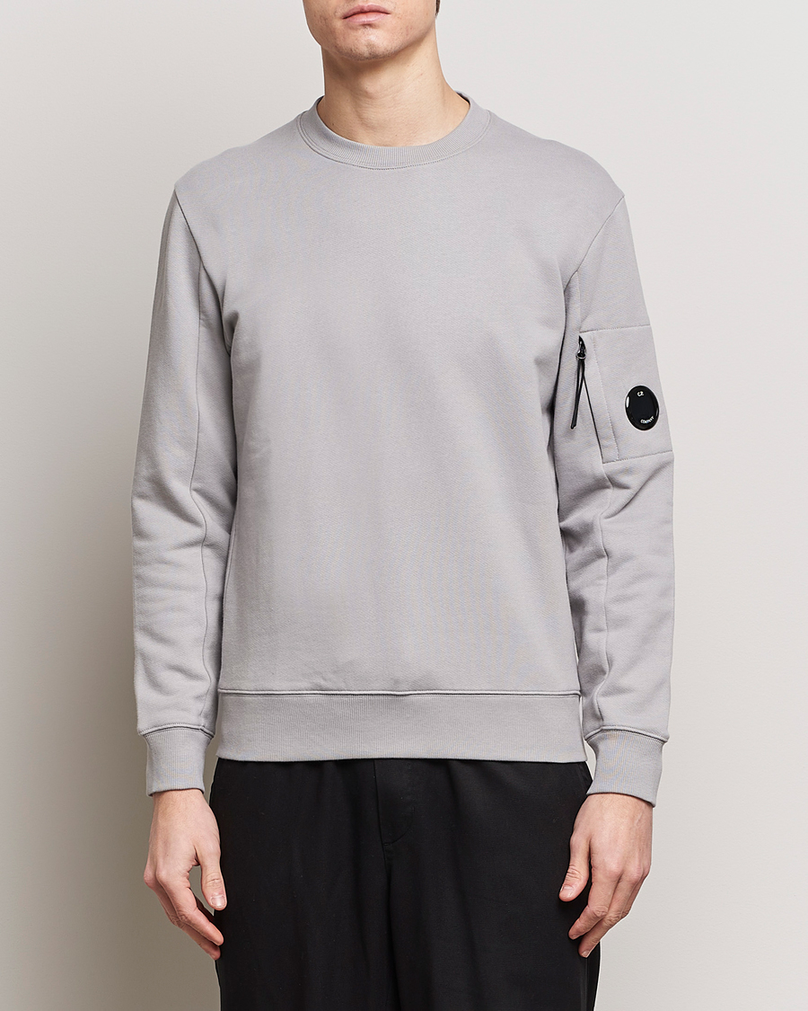 Herre | Trøjer | C.P. Company | Diagonal Raised Fleece Lens Sweatshirt Light Grey