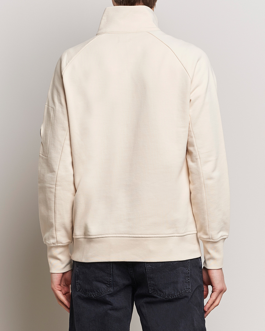 Herre | Trøjer | C.P. Company | Diagonal Raised Fleece Half Zip Goggle Hoodie Ecru