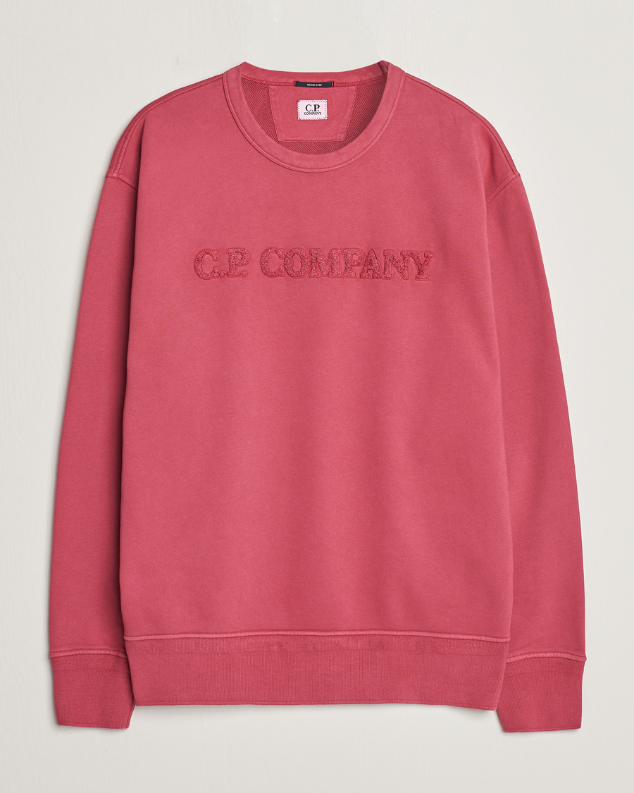 Herre |  | C.P. Company | Resist Dyed Cotton Logo Sweatshirt Wine