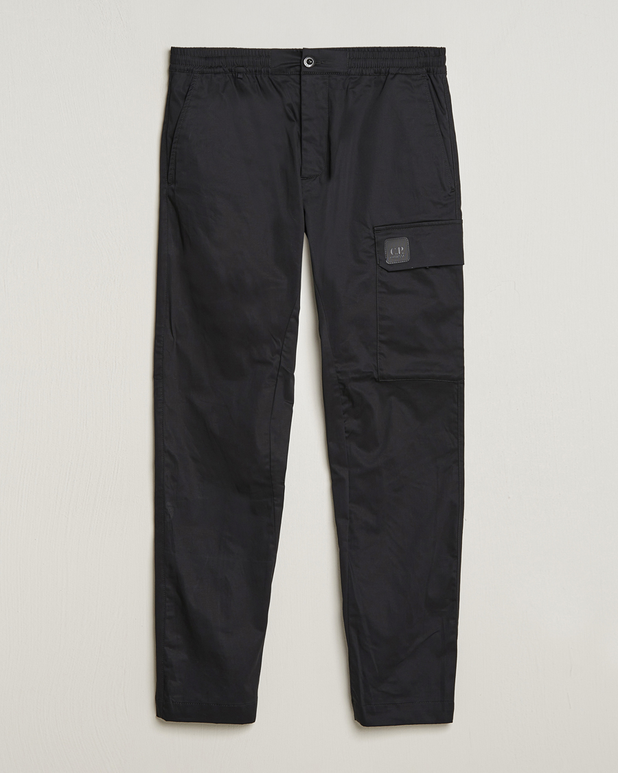 Herre | Bukser | C.P. Company | Metropolis Gabardine Stretch Satin Cargo Trousers Black