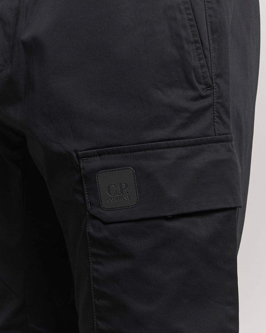 Herre | Bukser | C.P. Company | Metropolis Gabardine Stretch Satin Cargo Trousers Black