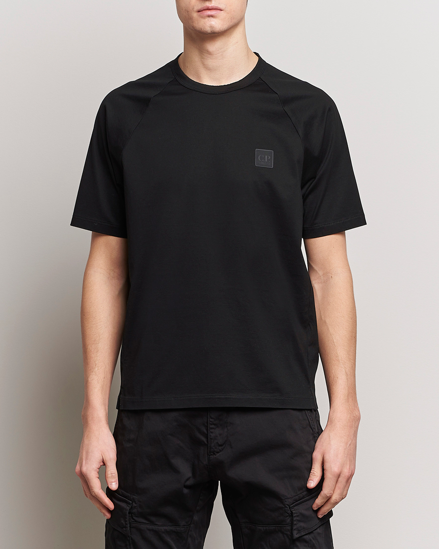 Herre | T-Shirts | C.P. Company | Metropolis Mercerized Jersey Tonal Logo T-Shirt Black