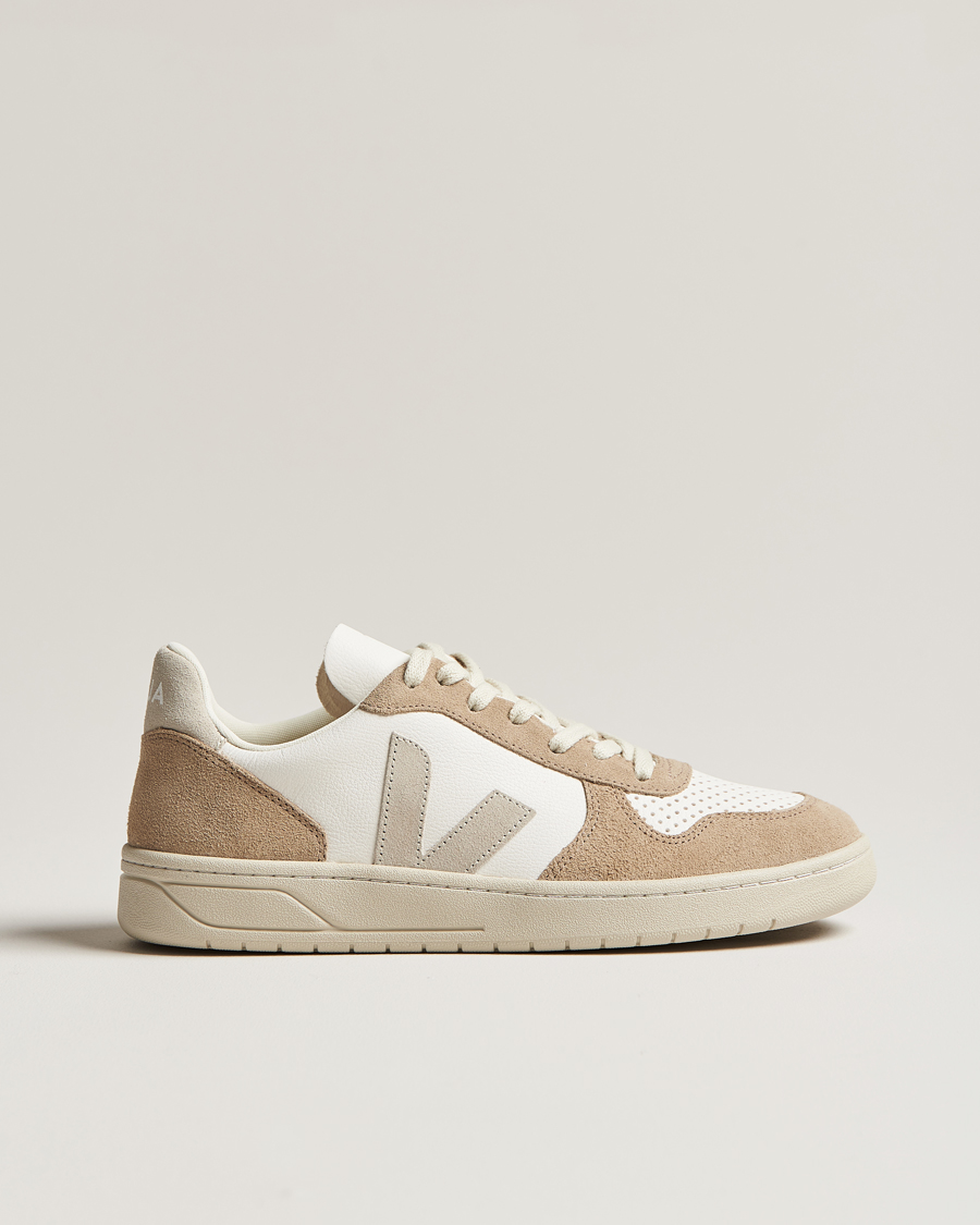 Herre | Veja V-10 Chromefree Leather Extra White/Natural Sahara | Veja | V-10 Chromefree Leather Extra White/Natural Sahara