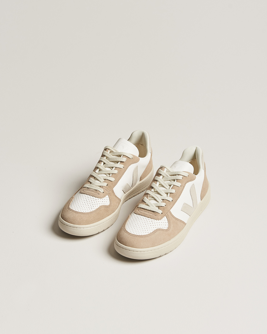 Herre | Veja V-10 Chromefree Leather Extra White/Natural Sahara | Veja | V-10 Chromefree Leather Extra White/Natural Sahara