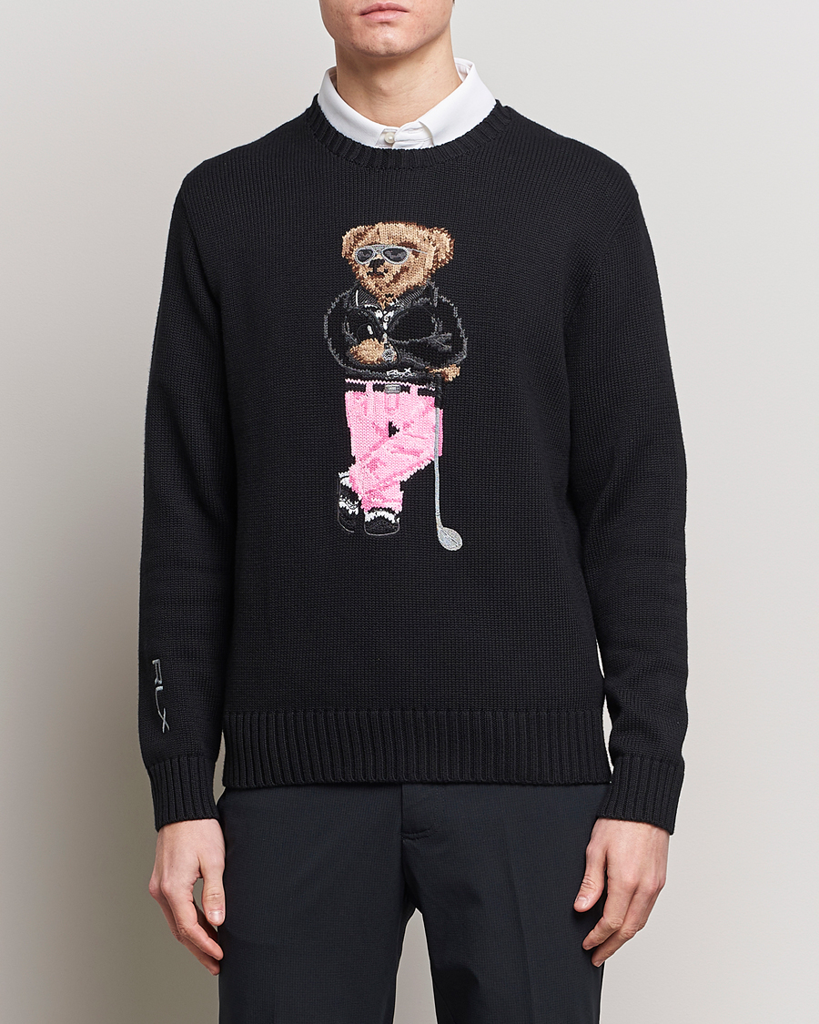 Herre | RLX Ralph Lauren | RLX Ralph Lauren | Bear Golfer Knitted Sweater Polo Black