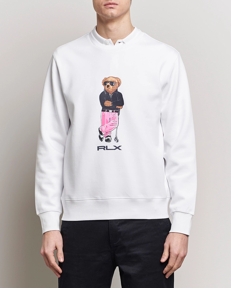 Herre | Sweatshirts | RLX Ralph Lauren | Bear Golfer Double Knit Sweater Ceramic White