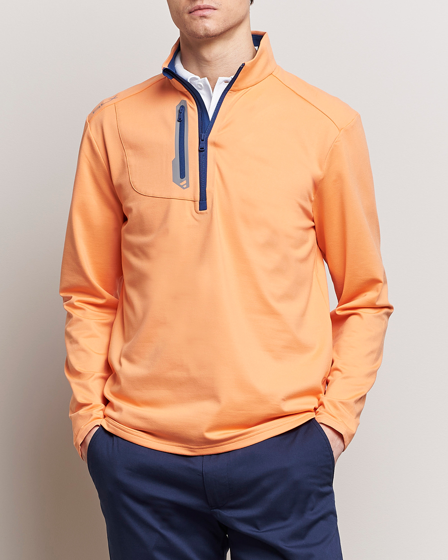 Herre | Udsalg tøj | RLX Ralph Lauren | Luxury Jersey Half Zip Poppy Orange