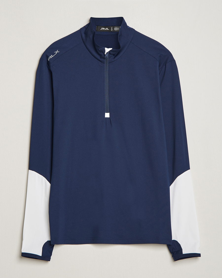 Herre | Trøjer | RLX Ralph Lauren | Long Sleeve Airflow Half Zip Navy/White