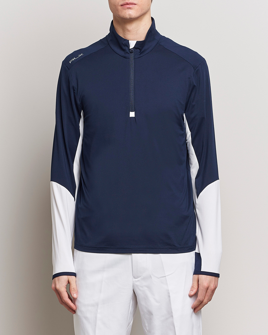 Herre | Trøjer | RLX Ralph Lauren | Long Sleeve Airflow Half Zip Navy/White